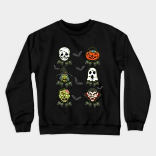 Halloween Skeleton Gaming Witch Vampire Zombie Crewneck Sweatshirt